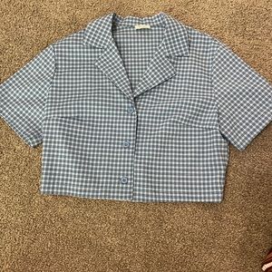 Vintage womens plad crop top XS